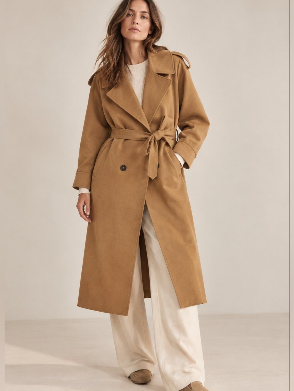 Maison SCOTCH & SODA Classic Linen Blend Double Breasted Trench Coat Small